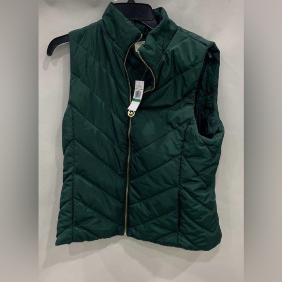 Michael Michael Kors Dark Emerald Green Puffer Vest Size L NWT - Picture 8 of 8